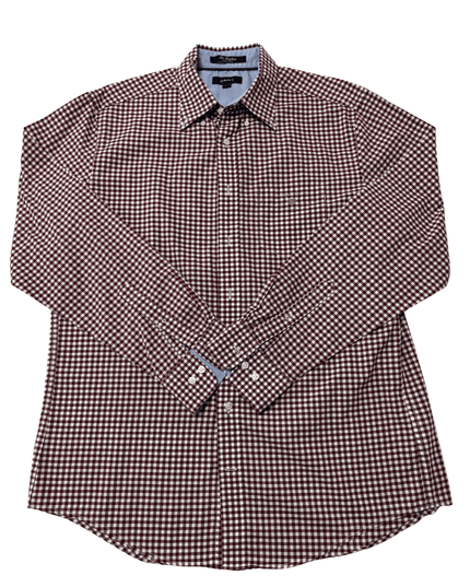 GANT Regular Fit Maroon Gingham Checkered Shirt