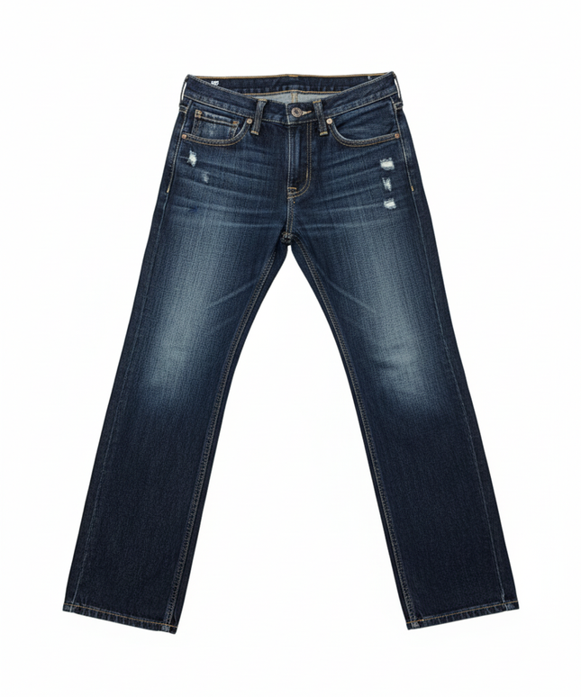 Abercrombie & Fitch Kids Dark Blue Distressed Straight Leg Jeans