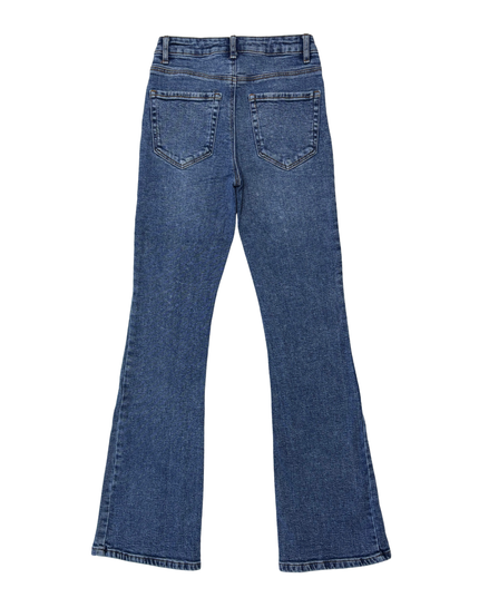 Springfield Mid-Wash High-Rise Flare Denim Jeans - XS | Waist: 26"