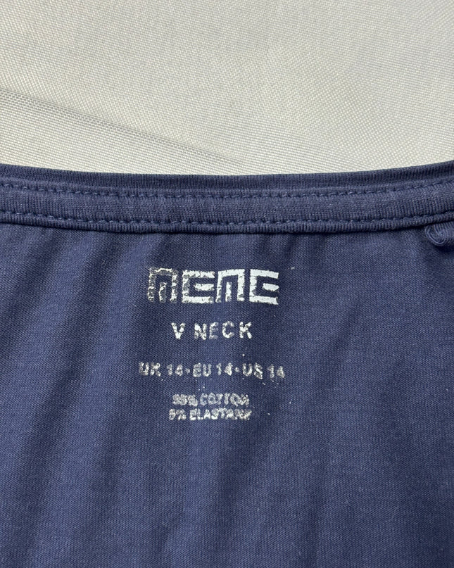 MEME Navy V-Neck Long Sleeve T-Shirt