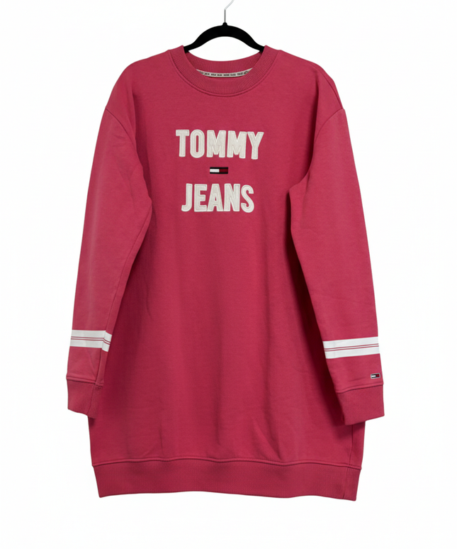 Tommy Jeans Pink Embroidered Logo Longline Sweatshirt