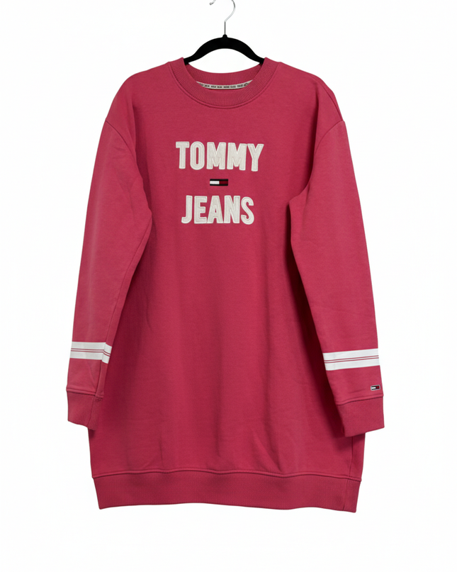 Tommy Jeans Pink Embroidered Logo Longline Sweatshirt