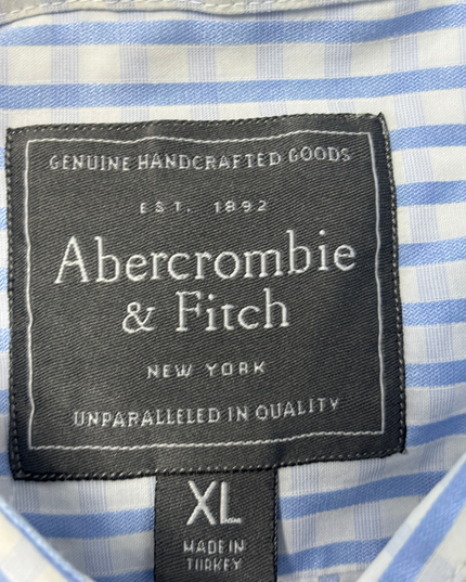 Abercrombie & Fitch Blue & White Stripe Cotton Poplin Shirt - XL