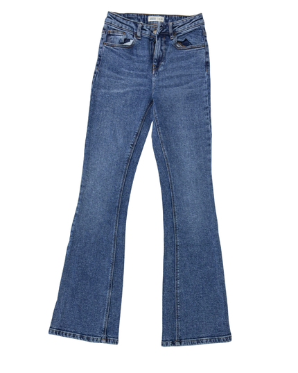 Springfield Mid-Wash High-Rise Flare Denim Jeans - XS | Waist: 26"