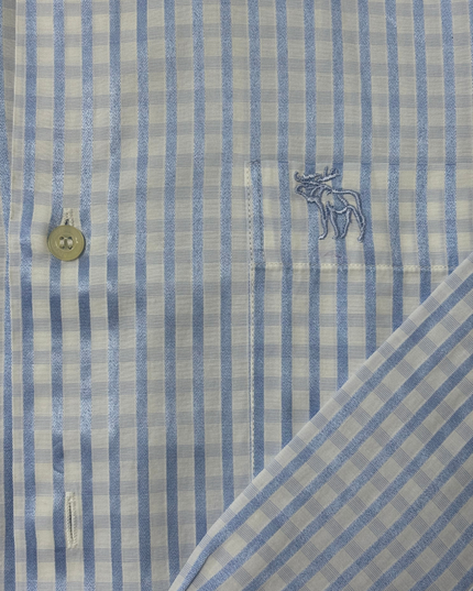 Abercrombie & Fitch Blue & White Stripe Cotton Poplin Shirt - XL