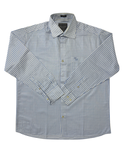 Abercrombie & Fitch Blue & White Stripe Cotton Poplin Shirt - XL