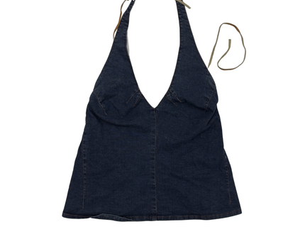 SABA Dark Wash Denim Halter Top- XXS