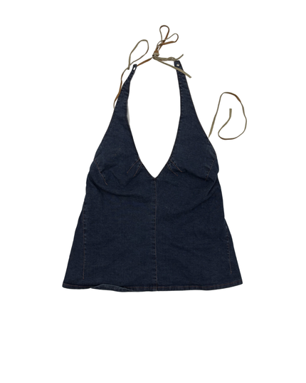 SABA Dark Wash Denim Halter Top- XXS