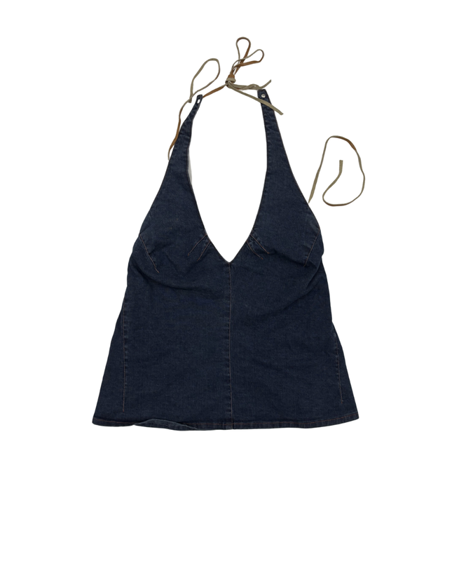 SABA Dark Wash Denim Halter Top- XXS