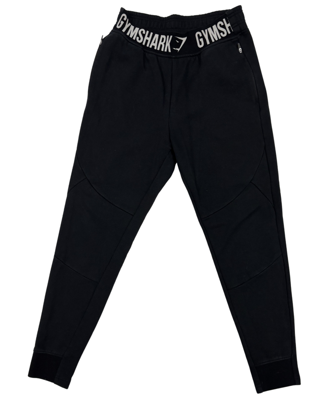 Gymshark Black Logo Waistband Joggers - XS | Waist: 26"