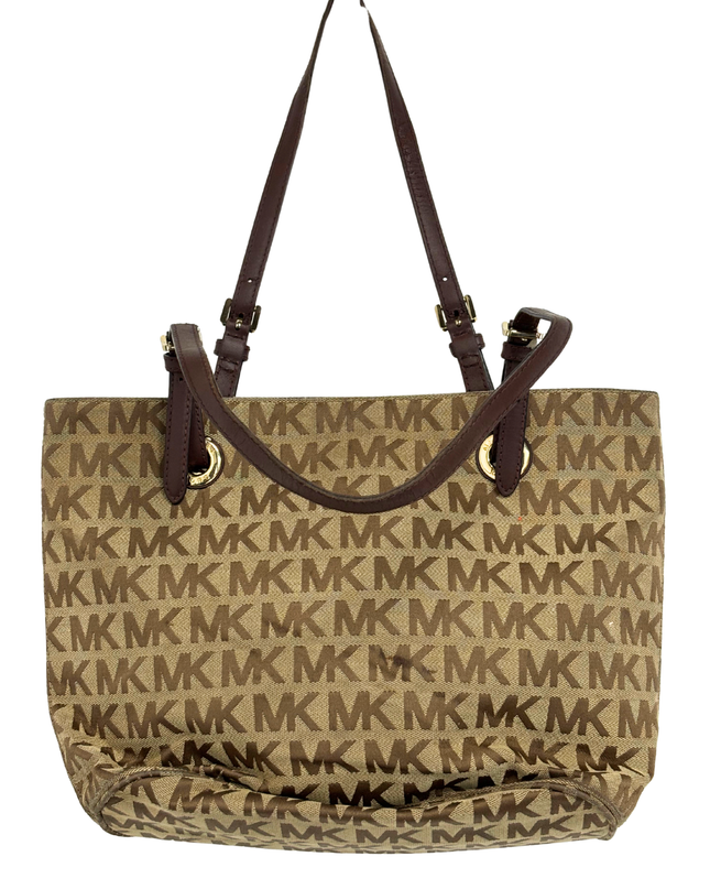 Michael Kors Brown Mk Signature Canvas Tote Bag