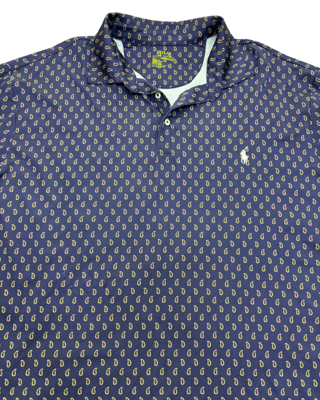 Ralph Lauren Navy Print Polo TShirt - XXL