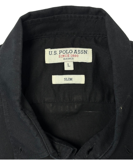 U.S. Polo Assn. Slim Fit Black Cotton Long Sleeve Shirt