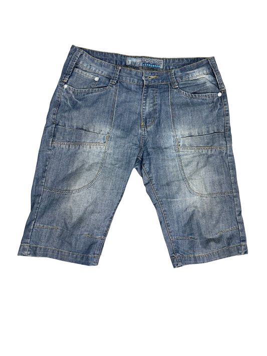 Ochodooro Denim Cargo Shorts Distressed Wash - XXL