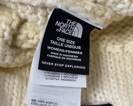 The North Face Cream Knit Textured Beanie
