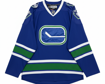 NHL Reebok Blue Vancouver Canucks Stick-in-Rink Jersey