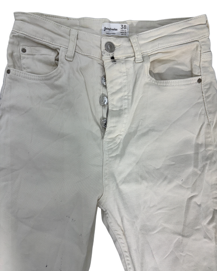 Stradivarius Cropped Hem Flared Jeans With Front Pocket - S