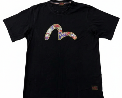 Evisu Black Heritage Seagull Graphic T-Shirt