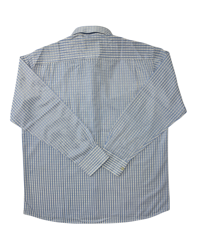 Abercrombie & Fitch Blue & White Stripe Cotton Poplin Shirt - XL