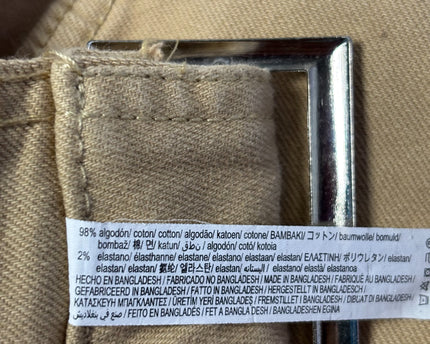 Bershka Tan Low-Waist Belted Mini Skirt