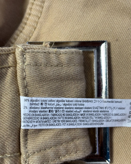 Bershka Tan Low-Waist Belted Mini Skirt