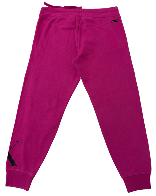 Calvin Klein Jeans Fuchsia Logo Print Fleece Joggers