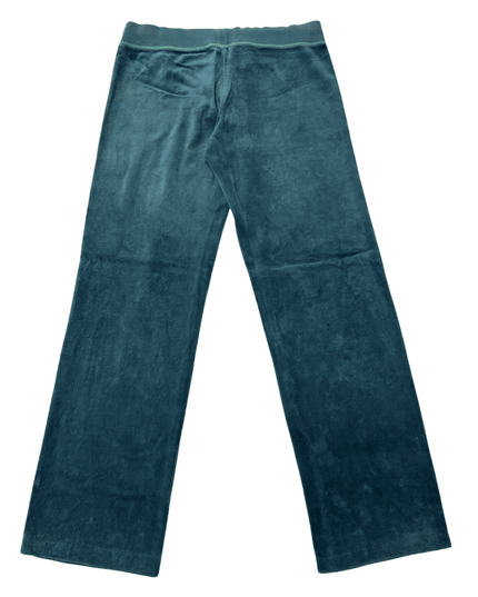Juicy Couture Teal Green Rhinestone Velour Track Pants