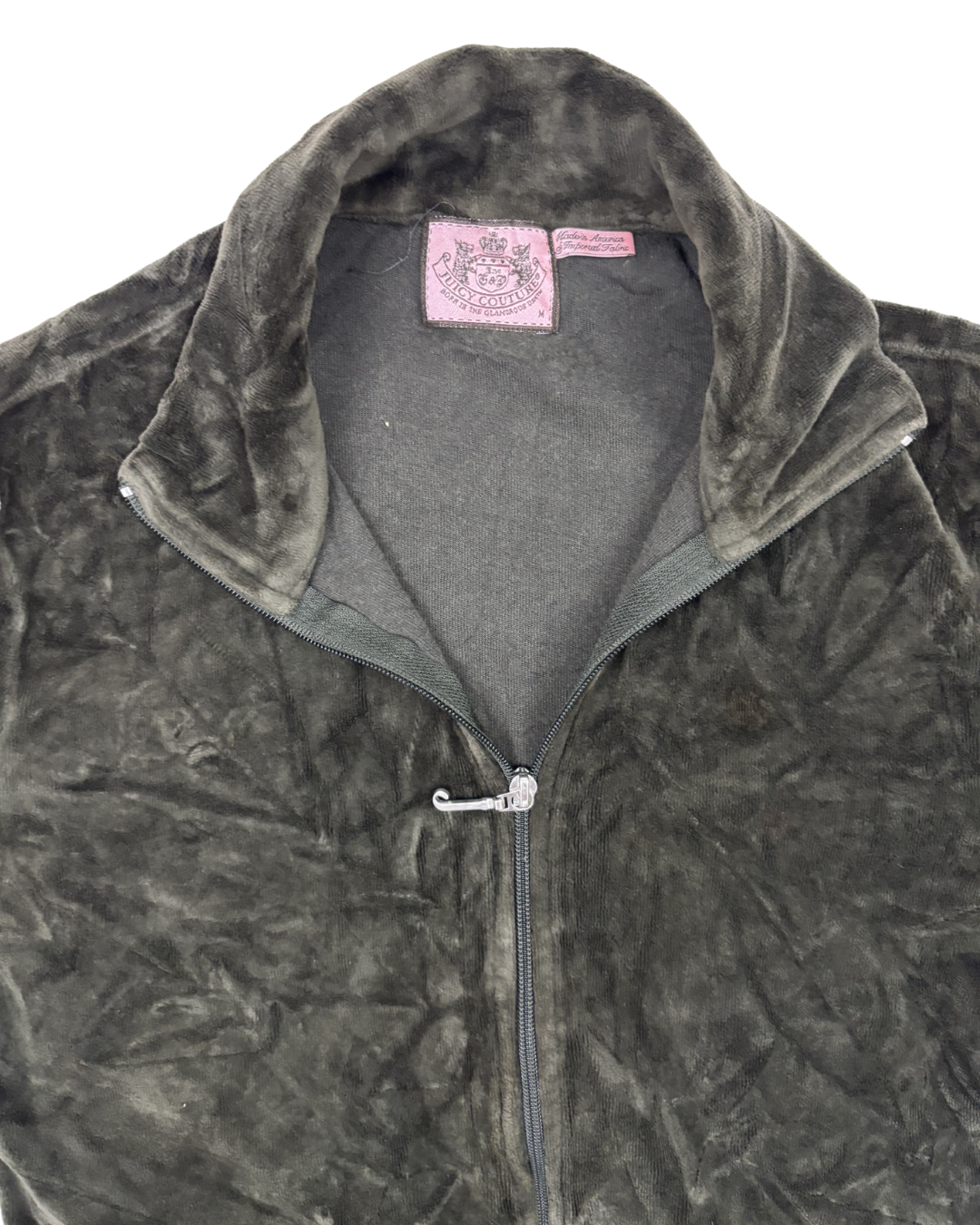 Juicy Couture Velour Zip-Up Black Track Jacket - XS