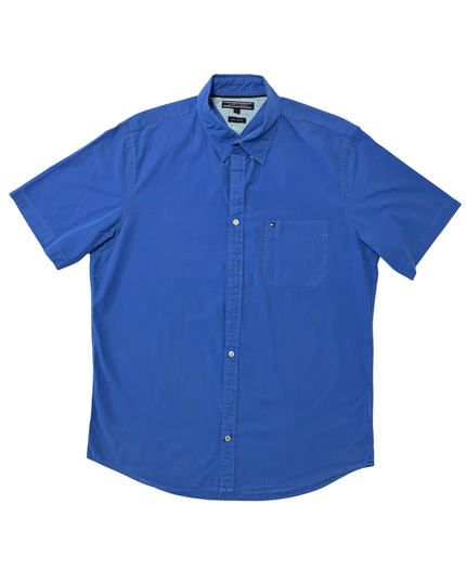 Tommy Hilfiger Blue Short Sleeve “New York Fit” Button-Down Shirt