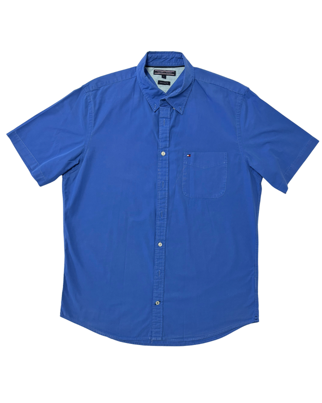 Tommy Hilfiger Blue Short Sleeve “New York Fit” Button-Down Shirt