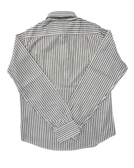 Abercrombie & Fitch Black & White Striped Muscle Fit Button-Down Shirt - M