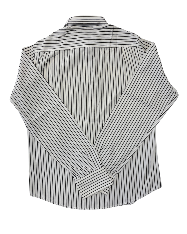 Abercrombie & Fitch Black & White Striped Muscle Fit Button-Down Shirt - M
