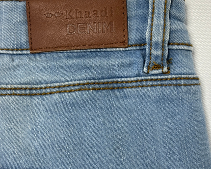 Khaadi Denim Light Wash Skinny Fit Jeans with Side Stripe - M | Waist: 30"