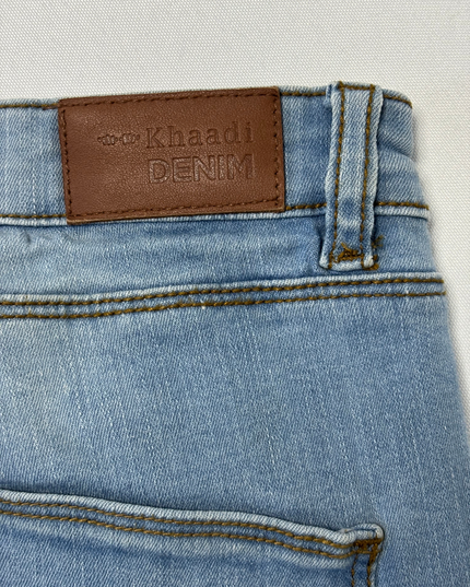 Khaadi Denim Light Wash Skinny Fit Jeans with Side Stripe - M | Waist: 30"