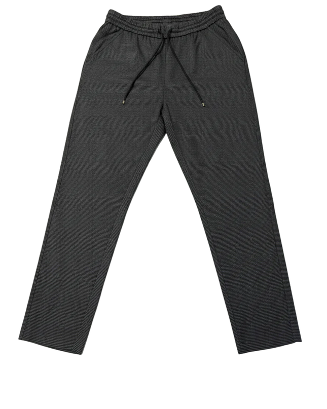MANGO Grey Textured Drawstring Trousers