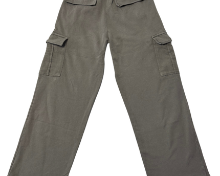 Pull&Bear Gray High-Waisted Wide Leg Cargo Sweatpants
