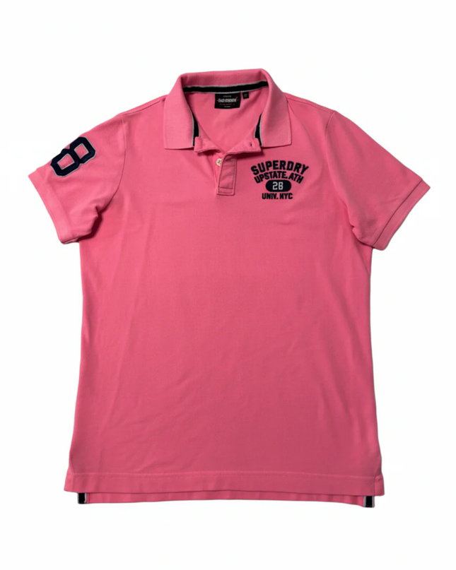Superdry Pink Graphic Collegiate Polo Shirt