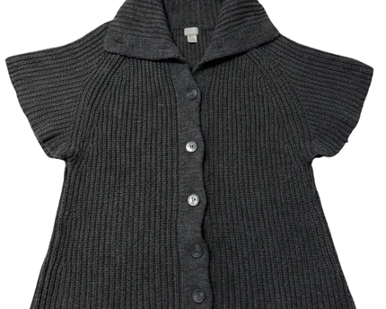 H&M Grey Chunky Knit Short Sleeve Button-Up Cardigan