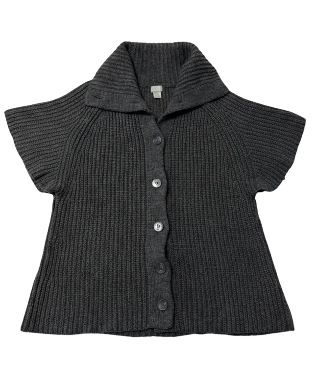 H&M Grey Chunky Knit Short Sleeve Button-Up Cardigan