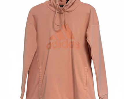 Adidas Pink Tonal Logo Pullover Hoodie