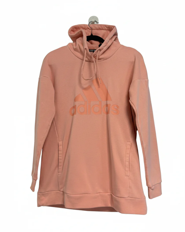 Adidas Pink Tonal Logo Pullover Hoodie