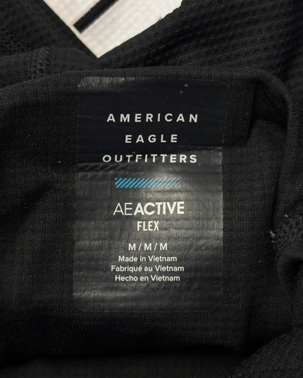 American Eagle Black Active Flex Graphic Pullover Hoodie