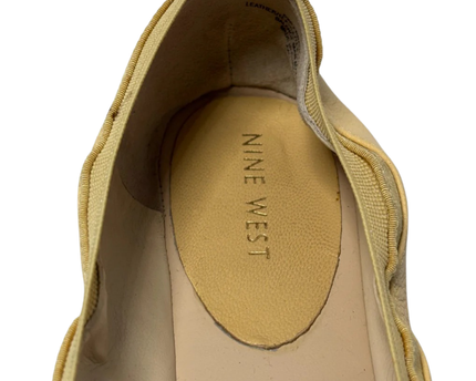 Nine West Yellow Leather Fernadett Ballet Flats