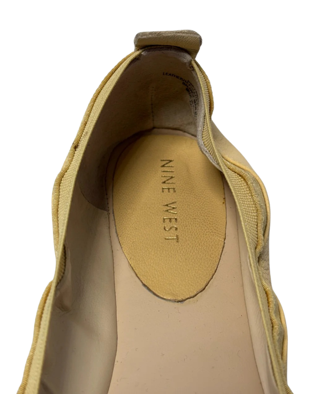 Nine West Yellow Leather Fernadett Ballet Flats