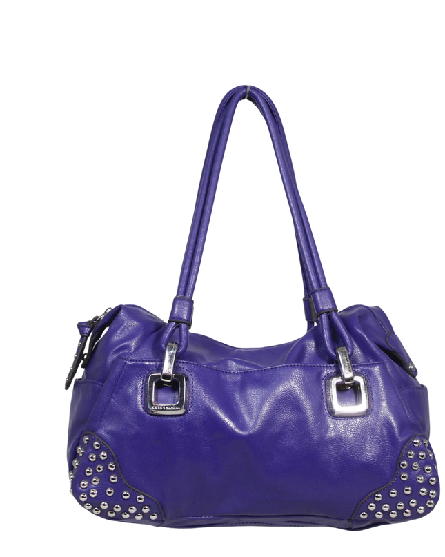Kathy Van Zeeland Purple Pebbled Faux Leather Shoulder Bag