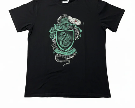 Harry Potter Black Slytherin Crest Graphic Tee