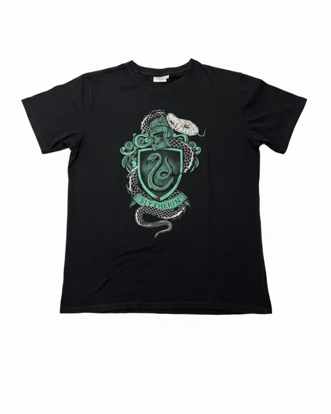 Harry Potter Black Slytherin Crest Graphic Tee