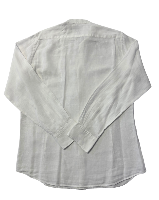 Massimo Dutti White Band Collar Shirt