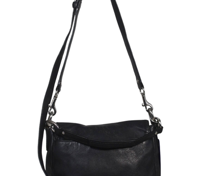 Coach Black Leather Flap Shoulder Crossbody Bag
