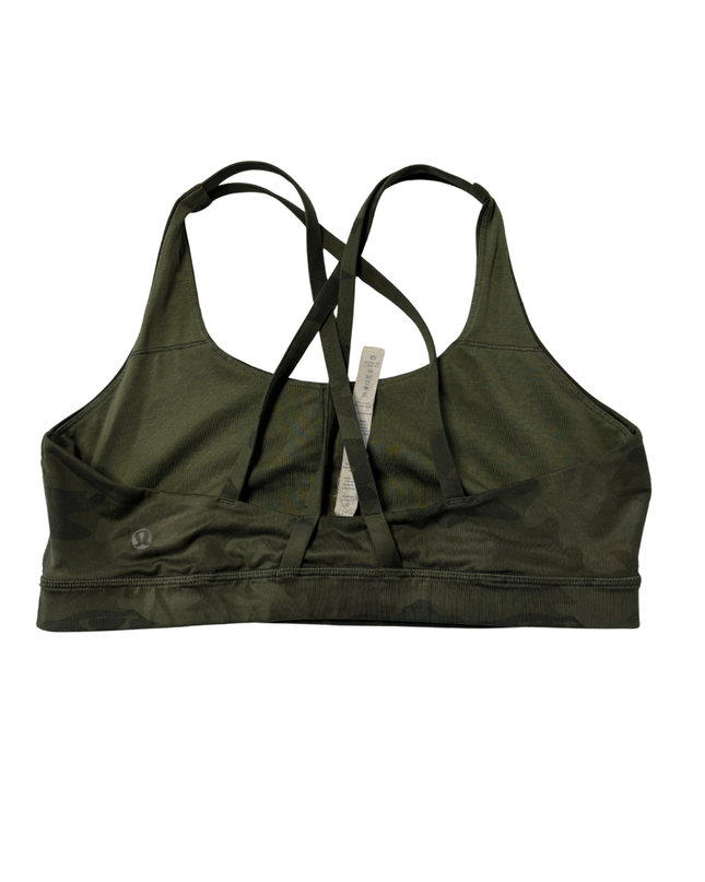 Lululemon athletica Green Camo Multi-Strap Cross-Back Sports Bra